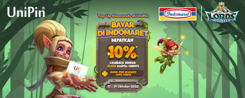 Top Up Diamonds Lords Mobile, Dapatkan 10% Cashback hingga 10,000 UniPin Credits + Bonus Item Eksklusif Lords Mobile